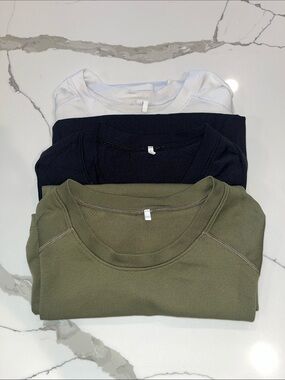 Wilson Sporting Goods Short Sleeve Tees - White, Back, Olive Green